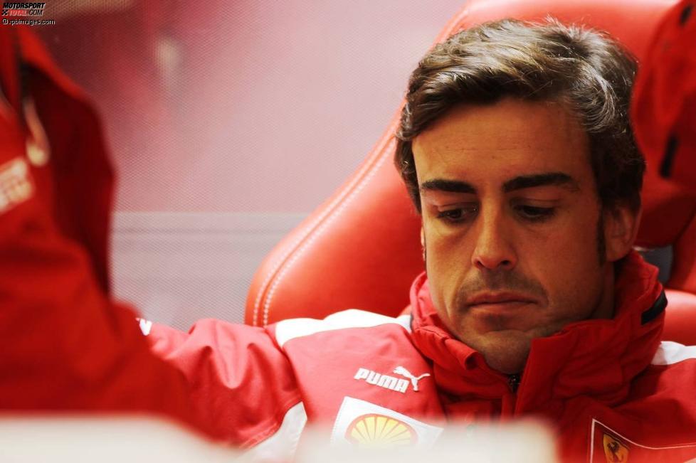 Entspannung am Morgen? Fernando Alonso (Ferrari) fuhr am Freitagvormittag nur vier Runden.