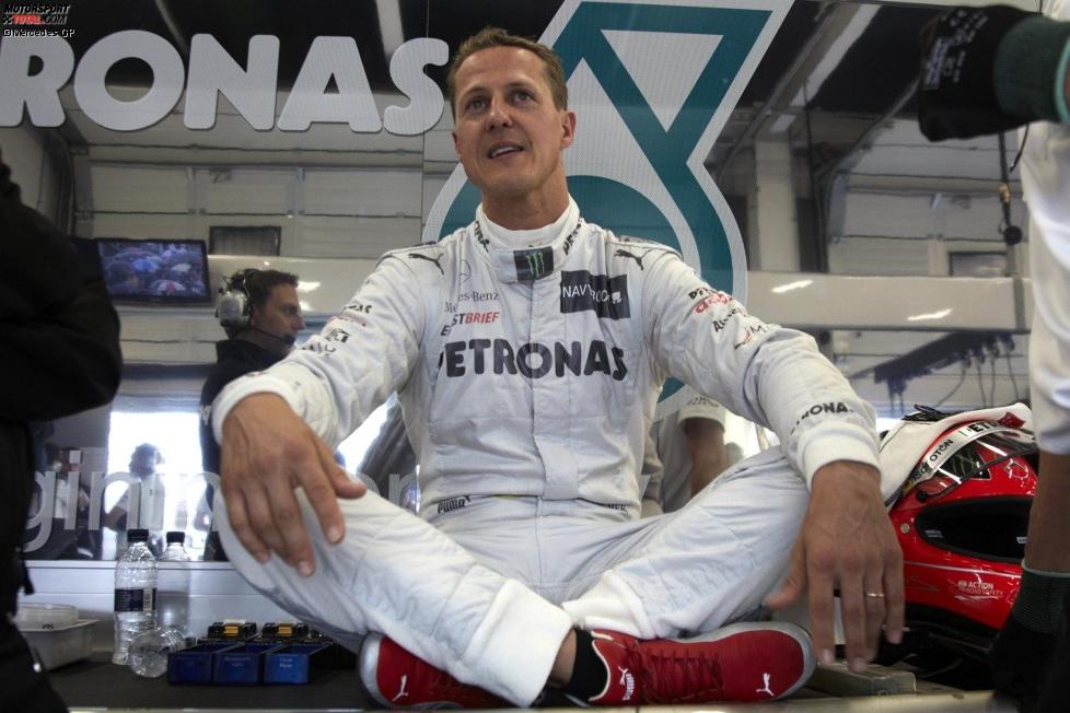 Michael Schumacher (Mercedes) ganz entspannt.