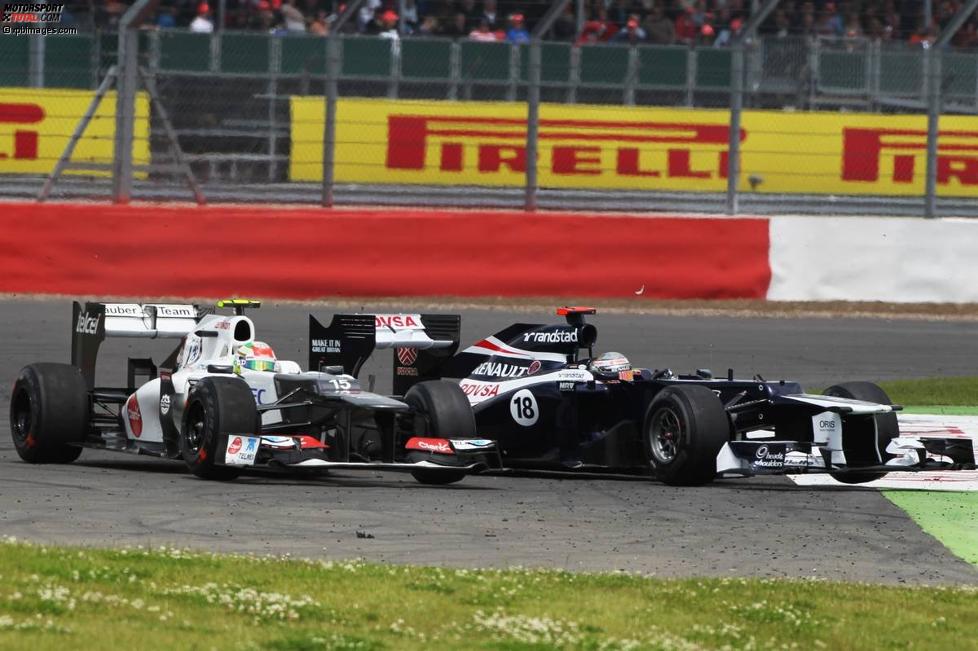 Kollision zwischen Pastor Maldonado (Williams) und Sergio Perez (Sauber) 