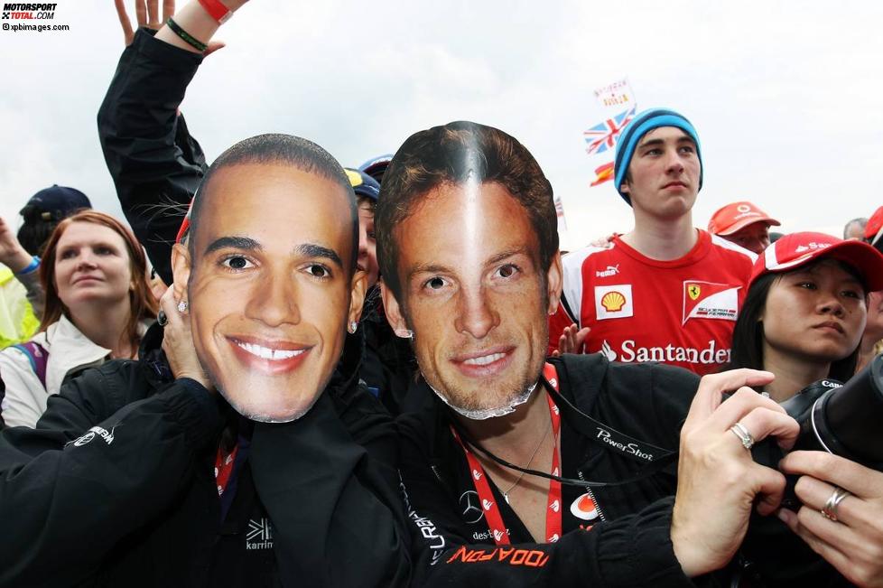 Fans von Lewis Hamilton (McLaren) und Jenson Button (McLaren) 