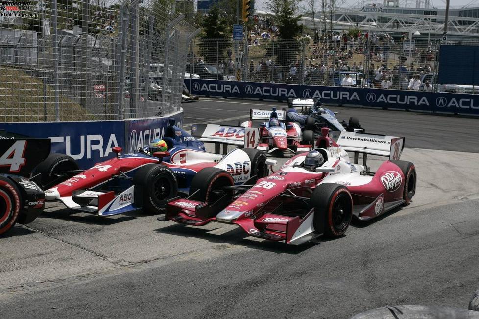 Marco Andretti (Andretti), Mike Conway (Foyt) und James Jakes (Dale Coyne) 