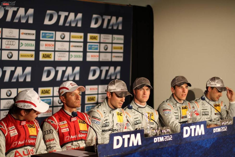 Timo Scheider (Abt-Audi), Ralf Schumacher (HWA-Mercedes), Jamie Green (HWA-Mercedes), Gary Paffett und Christian Vietoris (HWA-Mercedes) 