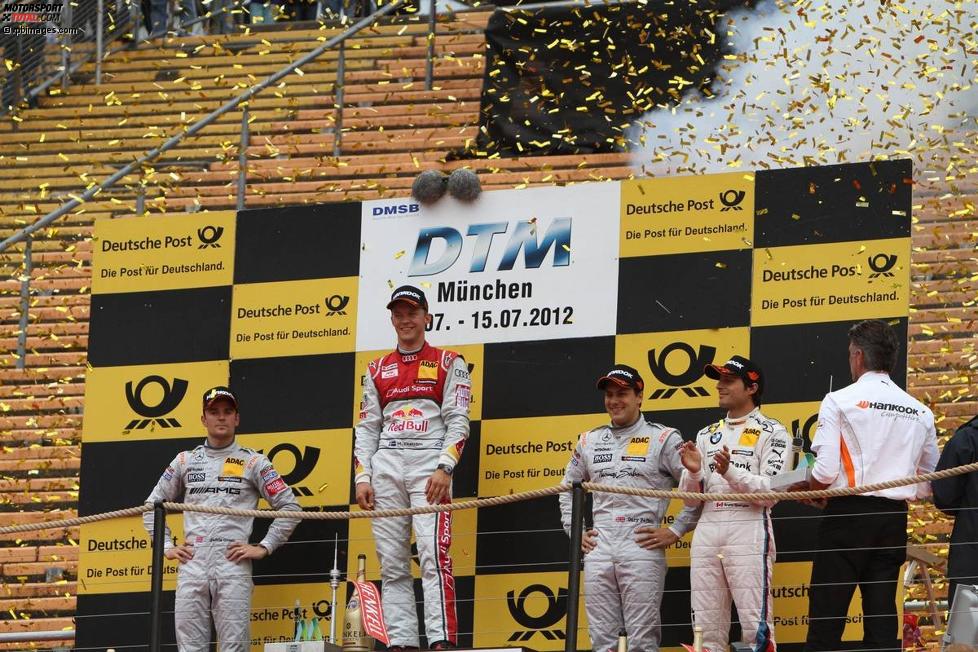 Jamie Green (HWA-Mercedes), Mattias Ekström (Abt-Audi), Gary Paffett und Bruno Spengler (Schnitzer-BMW) 