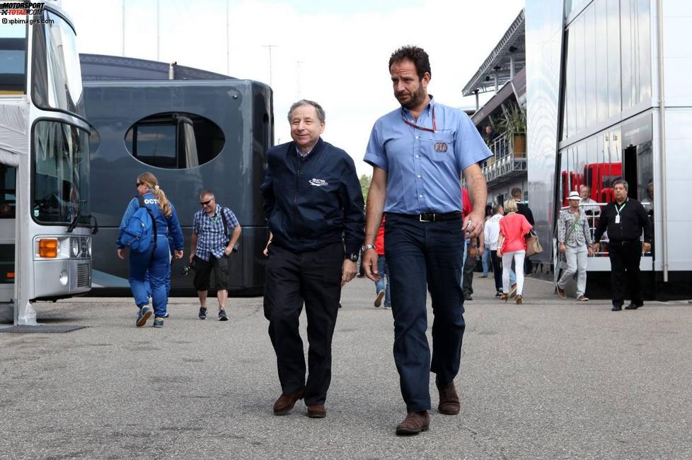 FIA-Präsident Jean Todt und Pressesprecher Matteo Bonciani