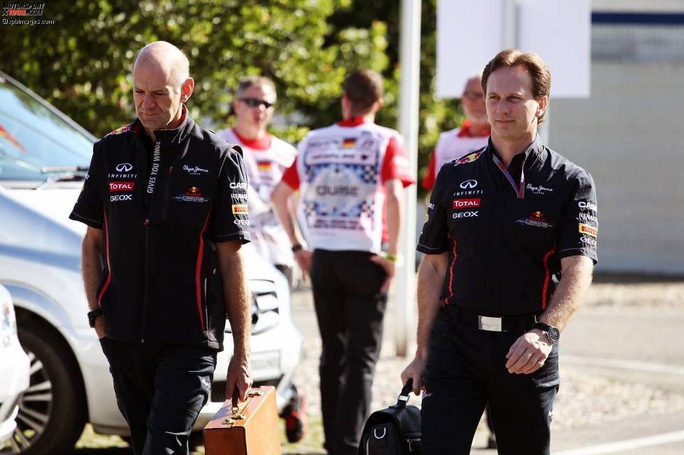 Adrian Newey (Technischer Direktor, Red Bull) und Christian Horner (Red-Bull-Teamchef) 