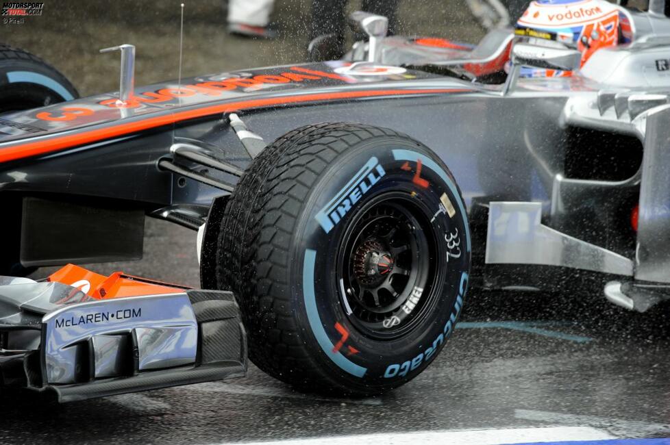 Pirelli-Regenreifen bei Jenson Button (McLaren) 