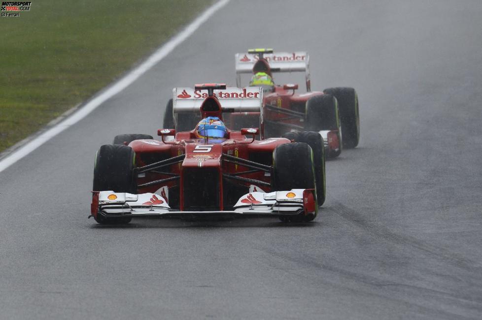 Beinahe ein Auffahrunfall: Felipe Massa vor Fernando Alonso (Ferrari) 