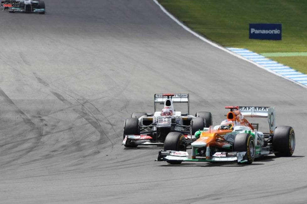 Paul di Resta (Force India) und Kamui Kobayashi (Sauber) 