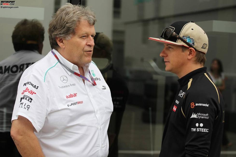 Norbert Haug (Mercedes-Motorsportchef) und Kimi Räikkönen (Lotus) 