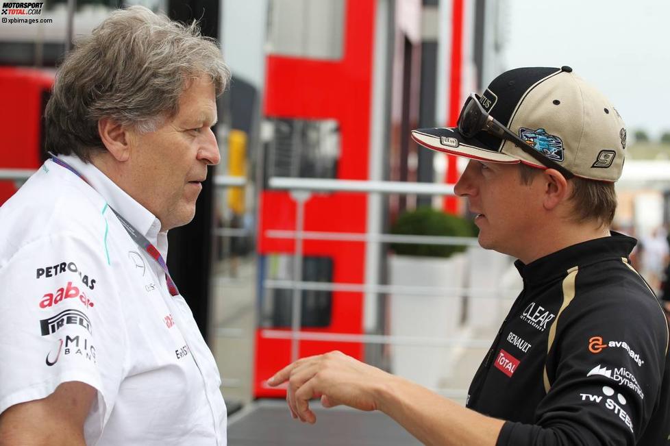 Norbert Haug (Mercedes-Motorsportchef) und Kimi Räikkönen (Lotus) 