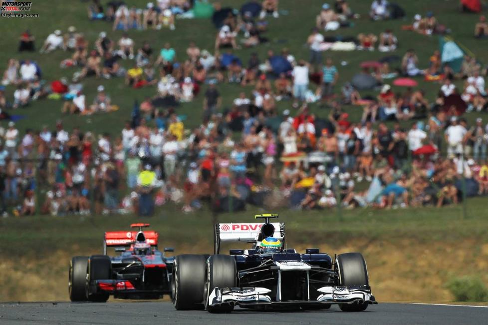 Bruno Senna (Williams) und Jenson Button (McLaren) 