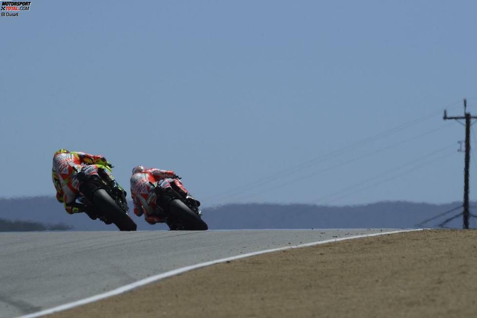 Nicky Hayden und Valentino Rossi (beide Ducati) 