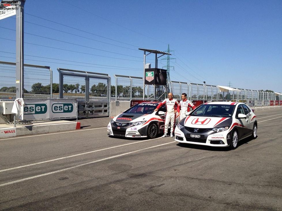 Gabriele Tarquini (Honda-JAS) und Tiago Monteiro (Honda-JAS) 