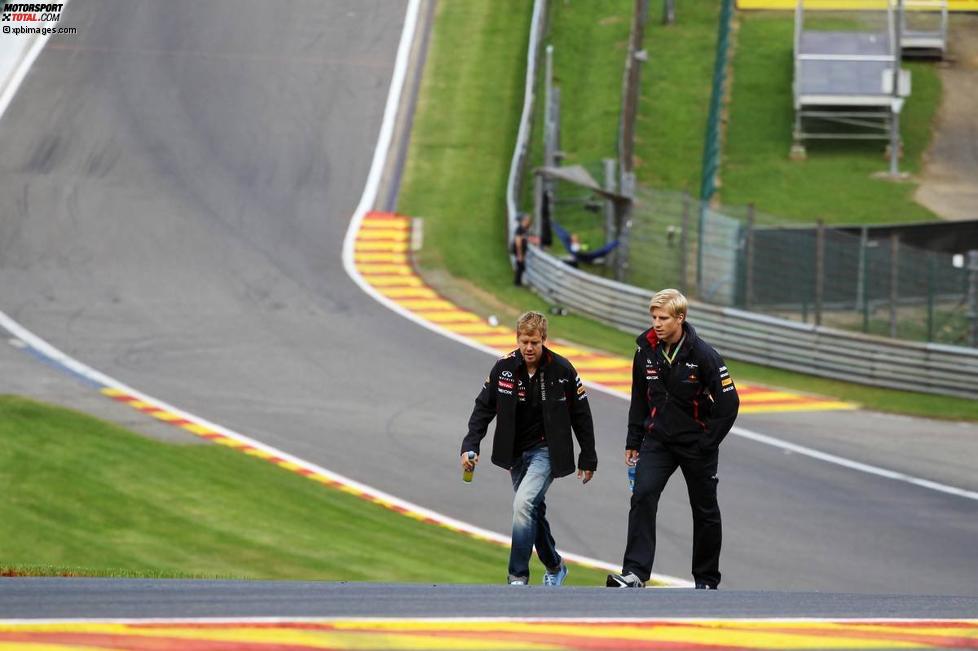 Sebastian Vettel (Red Bull) mit Physiotherapeut Heikki Huovinen