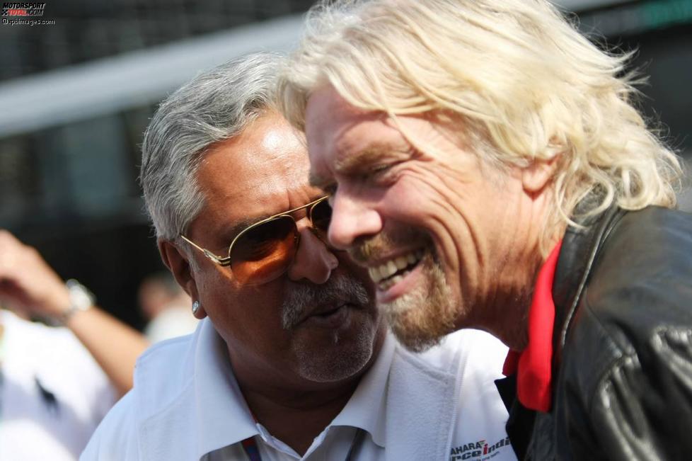 Vijay Mallya (Teameigentümer, Force India) und Virgin-Chef Richard Branson