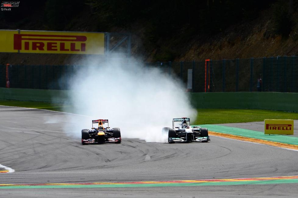 Sebastian Vettel (Red Bull) und Michael Schumacher (Mercedes) 