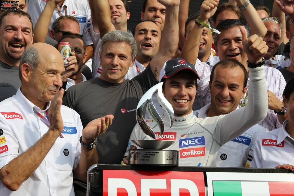 Sergio Perez (Sauber) und Peter Sauber (Teamchef) 