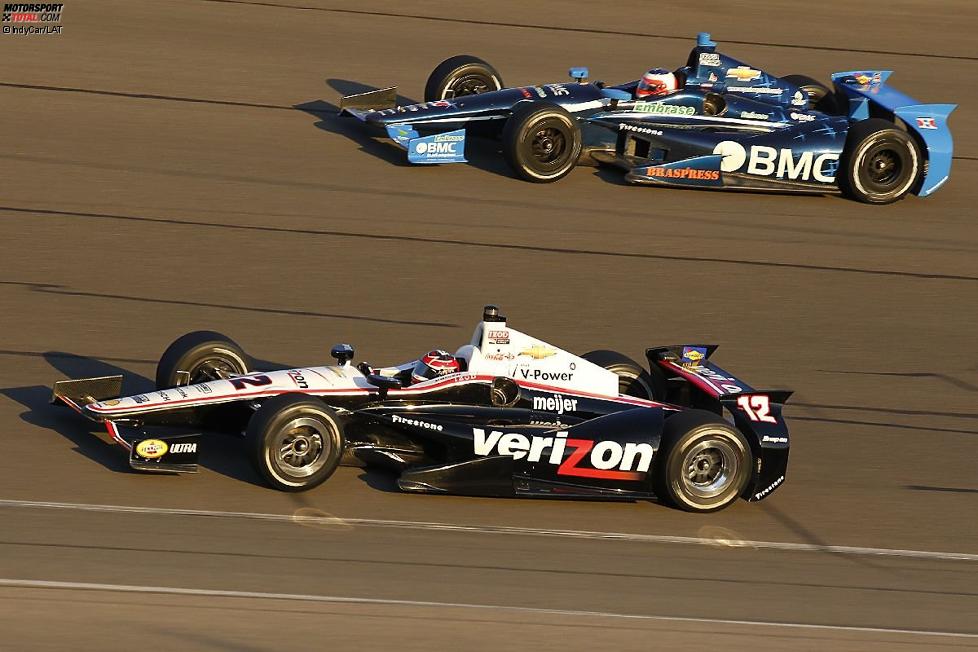 Will Power (Penske) und Rubens Barrichello (KV) 