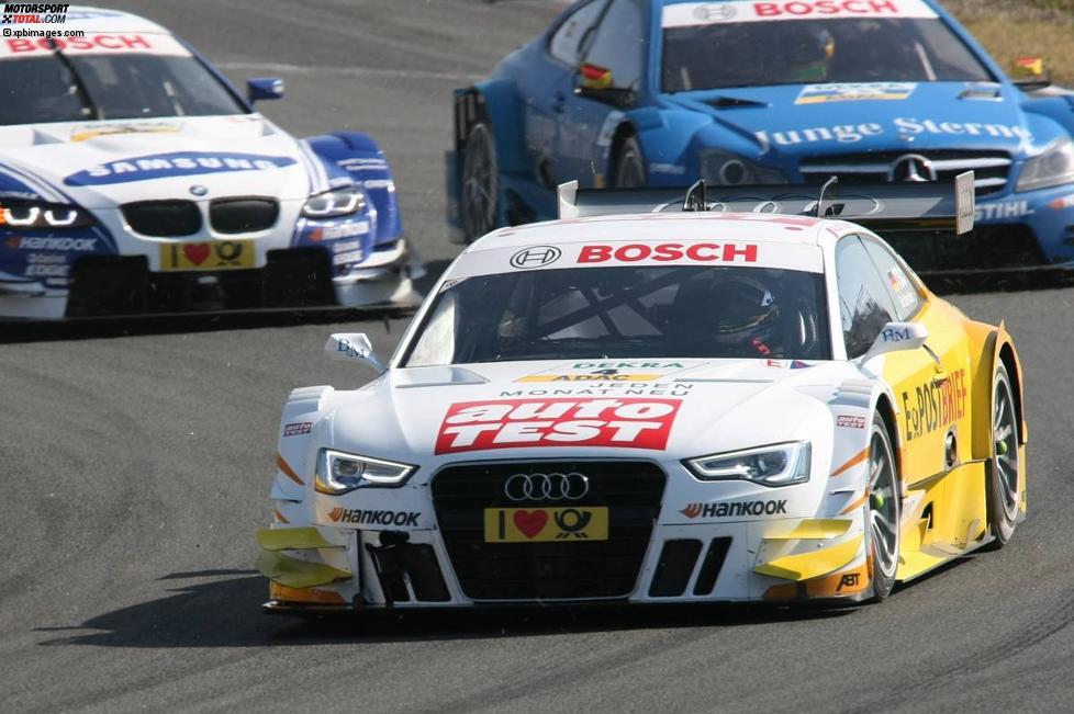 Timo Scheider (Abt-Audi), Roberto Merhi (Persson-Mercedes) und Joey Hand (RMG-BMW) 