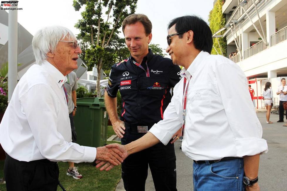 Bernie Ecclestone (Formel-1-Chef) und Christian Horner (Red-Bull-Teamchef) 