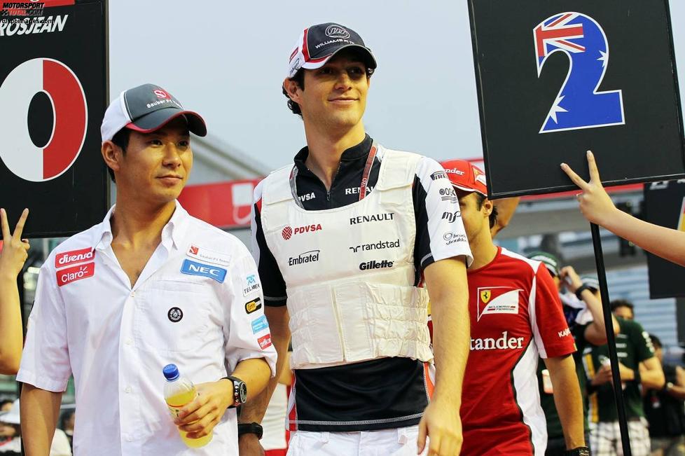 Kamui Kobayashi (Sauber) und Bruno Senna (Williams) 