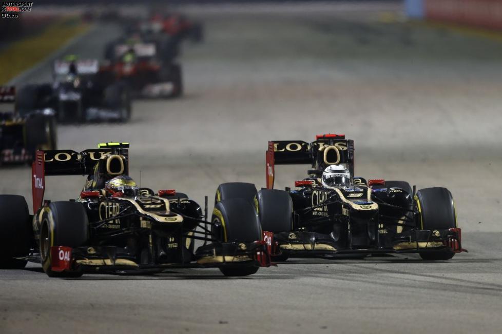 Romain Grosjean (Lotus) und Kimi Räikkönen (Lotus) 