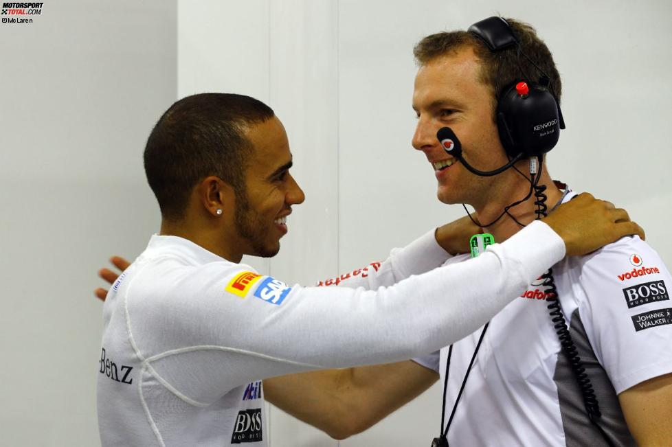 Lewis Hamilton mit Interims-Renningenieur Mark Temple (McLaren)