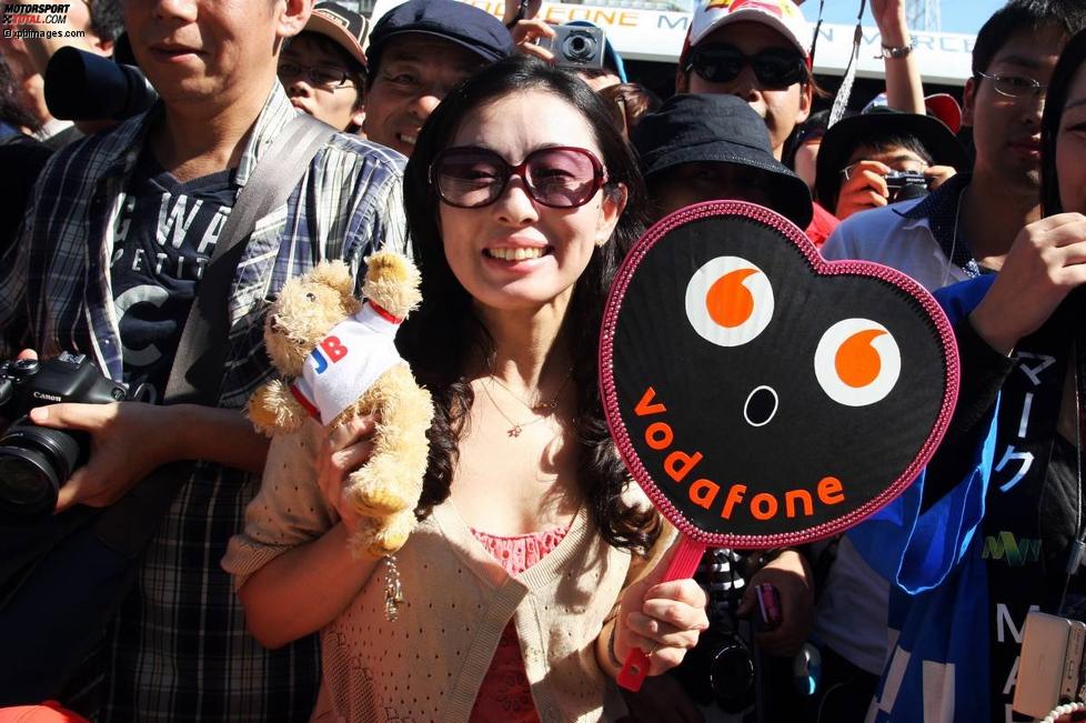 In Japan sehr beliebt: Ein Fan von Jenson Button (McLaren) 