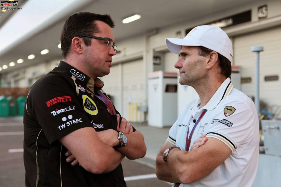 Eric Boullier (Lotus-Teamchef) und Luis Perez-Sala (HRT-Teamchef) 