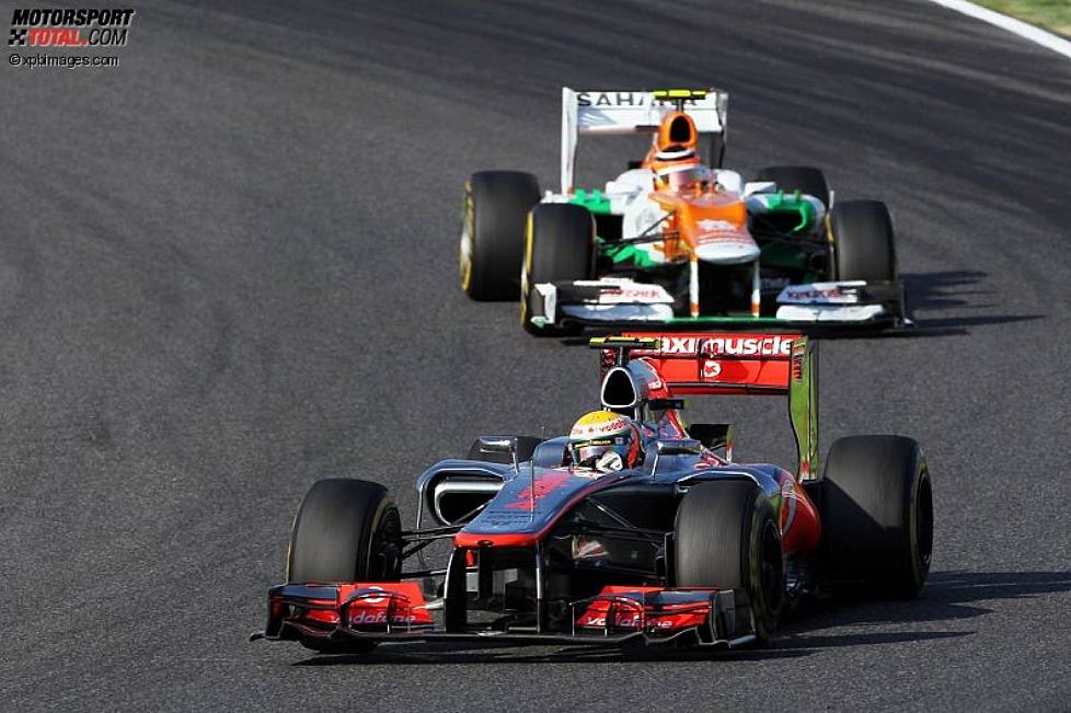 Lewis Hamilton (McLaren) und Nico Hülkenberg (Force India) 