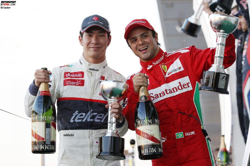 Kamui Kobayashi (Sauber) und und Felipe Massa (Ferrari) 