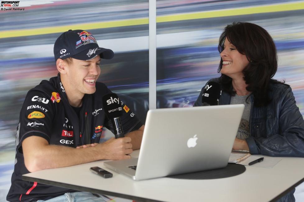 Sebastian Vettel (Red Bull) im Interview mit Tanja Bauer von Sky