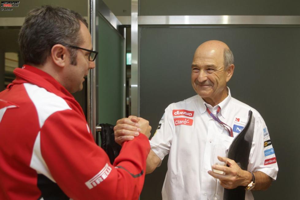 Stefano Domenicali (Ferrari-Teamchef) und und Peter Sauber (Teamchef) 