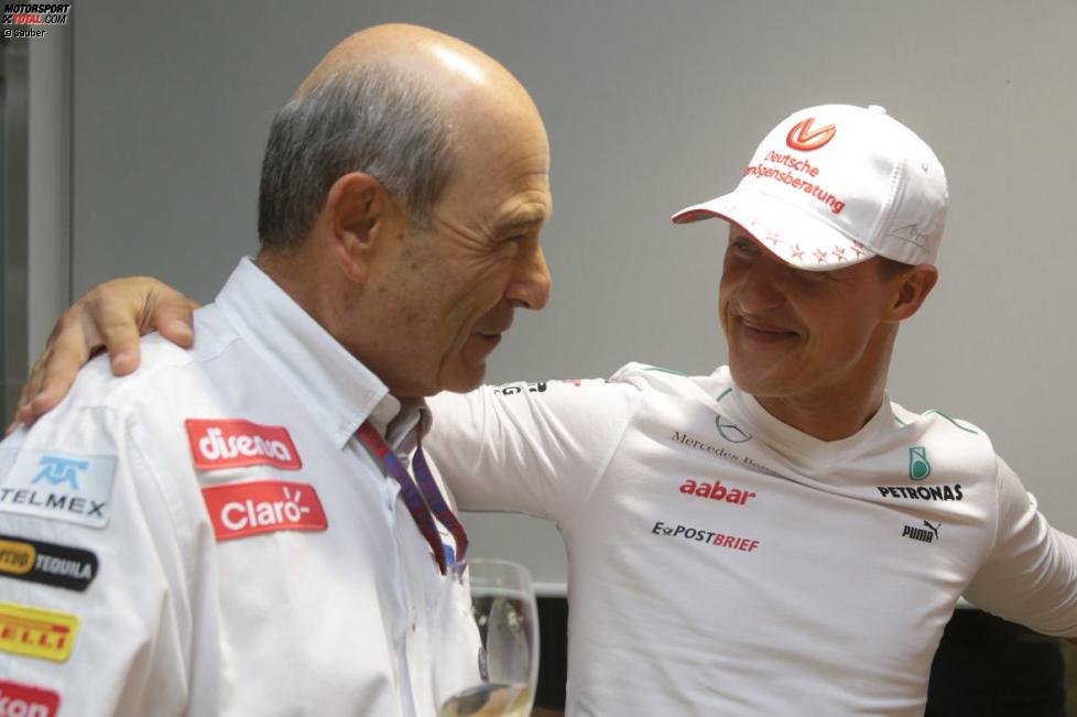 Peter Sauber (Teamchef) und und Michael Schumacher (Mercedes) 