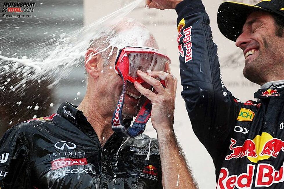 Adrian Newey (Technischer Direktor, Red Bull) und Mark Webber (Red Bull) 
