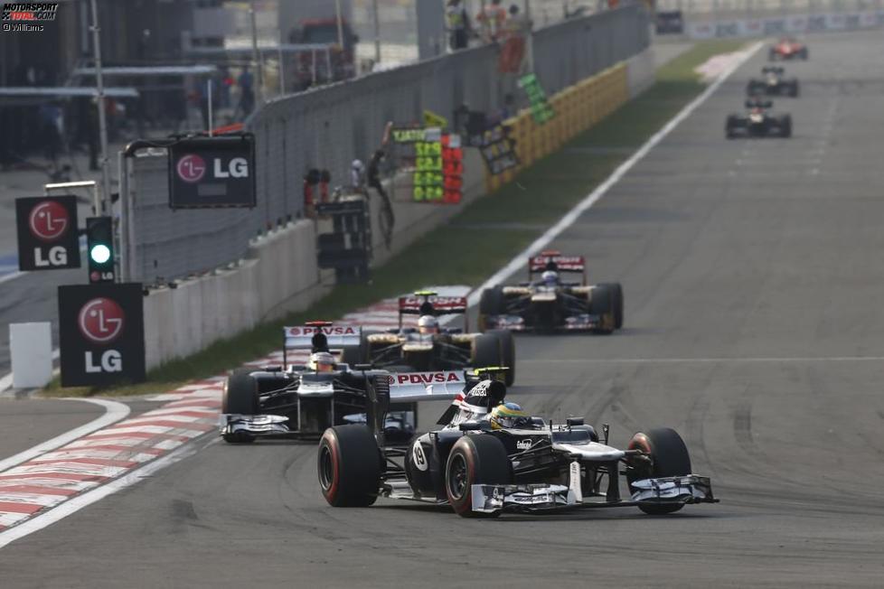 Bruno Senna (Williams), Pastor Maldonado (Williams) und Jean-Eric Vergne (Toro Rosso) 