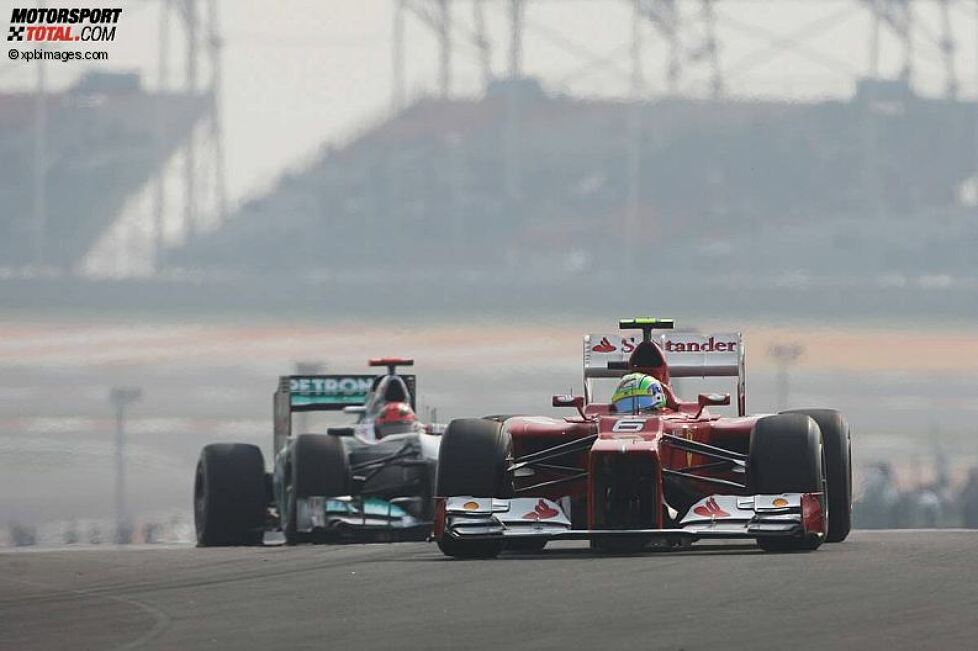 Alte Teamkollegen beieinander: Felipe Massa (Ferrari) und Michael Schumacher (Mercedes) 