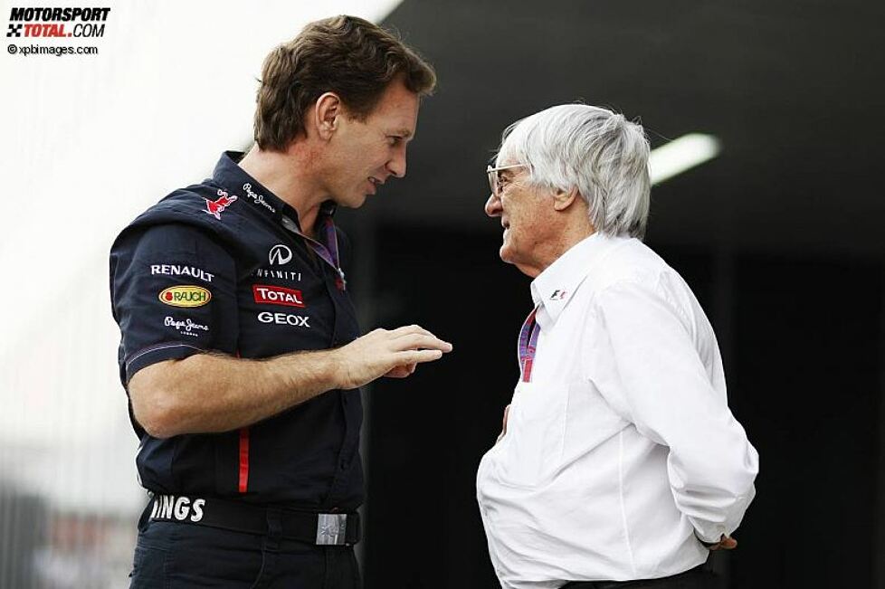 Christian Horner (Red-Bull-Teamchef) und Bernie Ecclestone (Formel-1-Chef) 