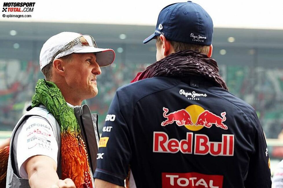 Michael Schumacher (Mercedes) und Sebastian Vettel (Red Bull) 