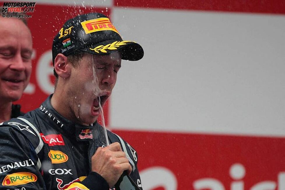 Sebastian Vettel (Red Bull) gewinnt sein viertes Rennen nacheinander