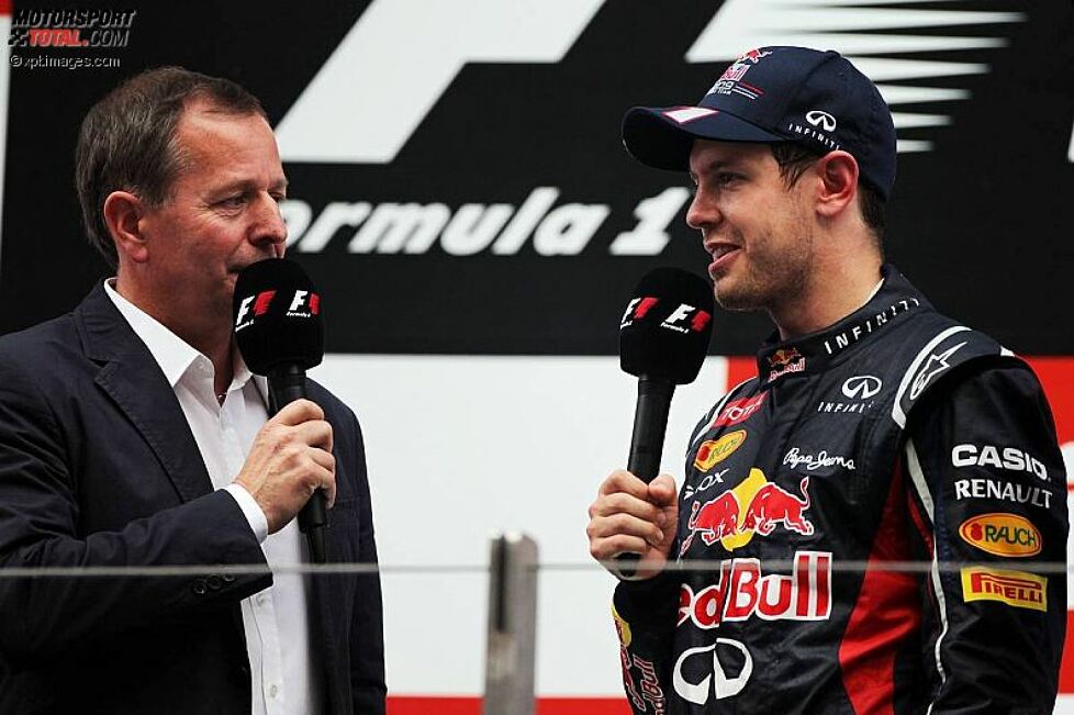 Martin Brundle befragt Sebastian Vettel (Red Bull) 