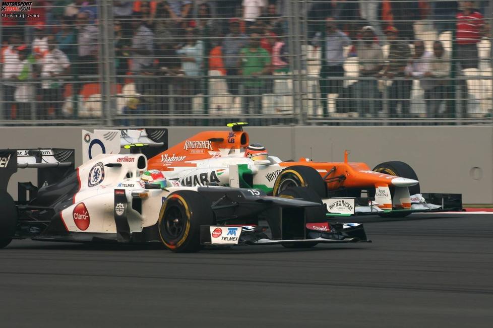 Sergio Perez (Sauber) und Nico Hülkenberg (Force India) 