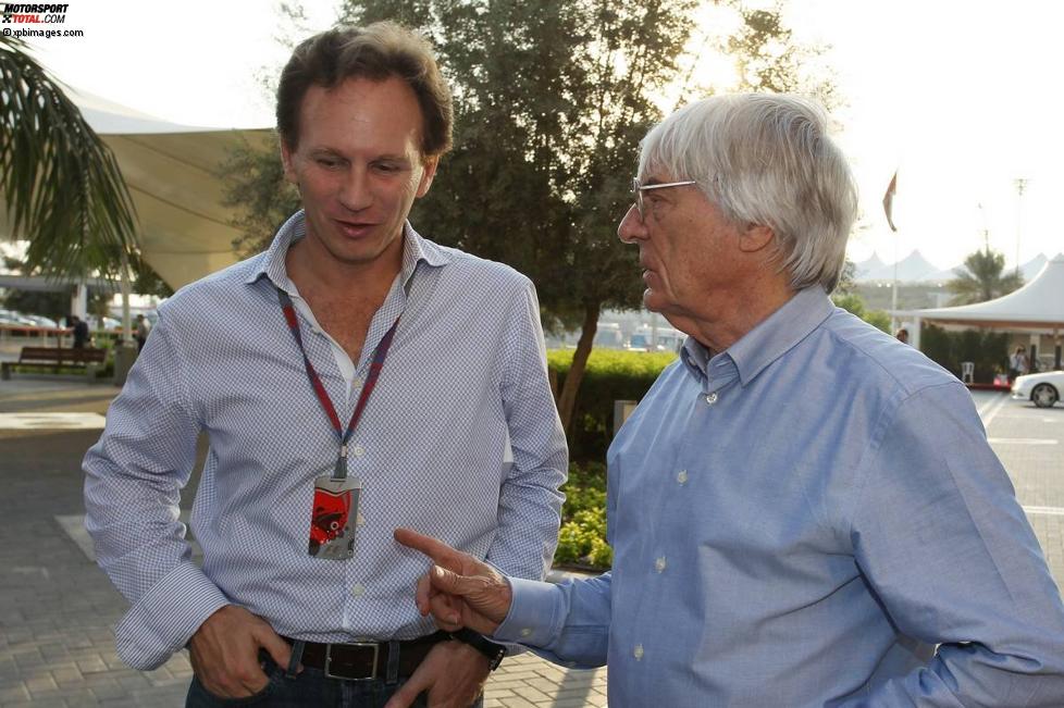 Christian Horner (Red-Bull-Teamchef) und Bernie Ecclestone (Formel-1-Chef) 