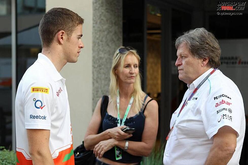 Paul di Resta (Force India), Eddie Irvines Schwester Sonia und Norbert Haug (Mercedes-Motorsportchef) 