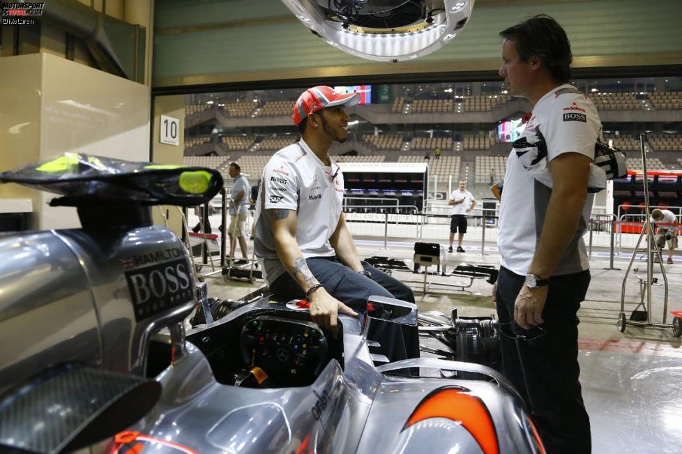 Lewis Hamilton und Sam Michael (McLaren) 