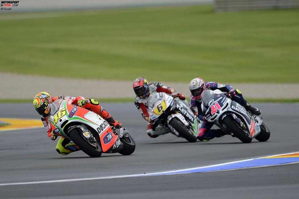 Valentino Rossi vor Stefan Bradl und Aleix Espargaro 