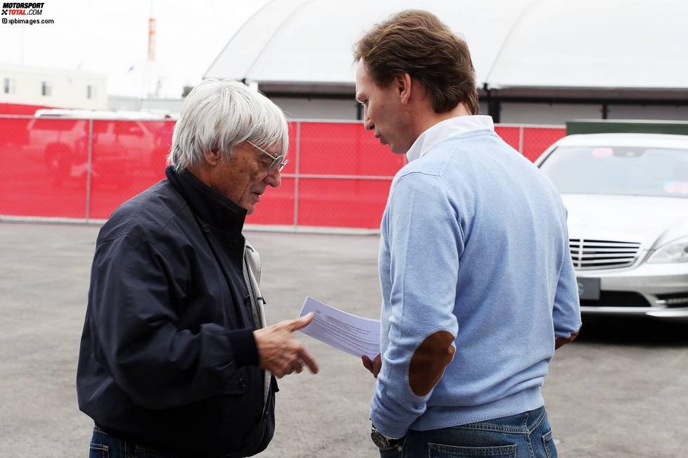 Bernie Ecclestone (Formel-1-Chef) und Christian Horner (Red-Bull-Teamchef) 