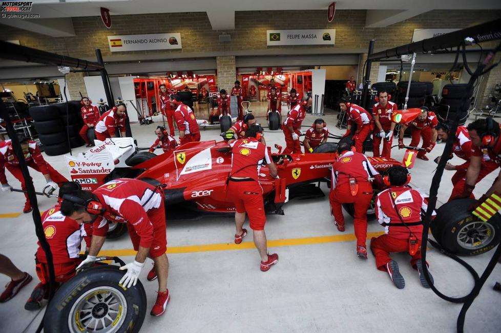 Boxenstopp-Übungen bei Ferrari