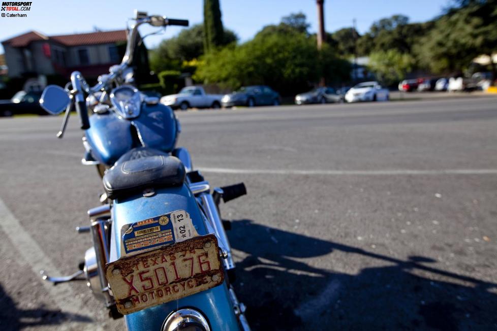 Texanisches Kennzeichen an einem Motorrad