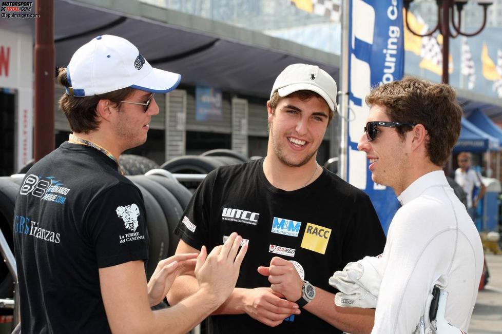 Fernando Monje (Tuenti), Pepe Oriola (Tuenti) und Formel-3-Pilot Daniel Juncadella 